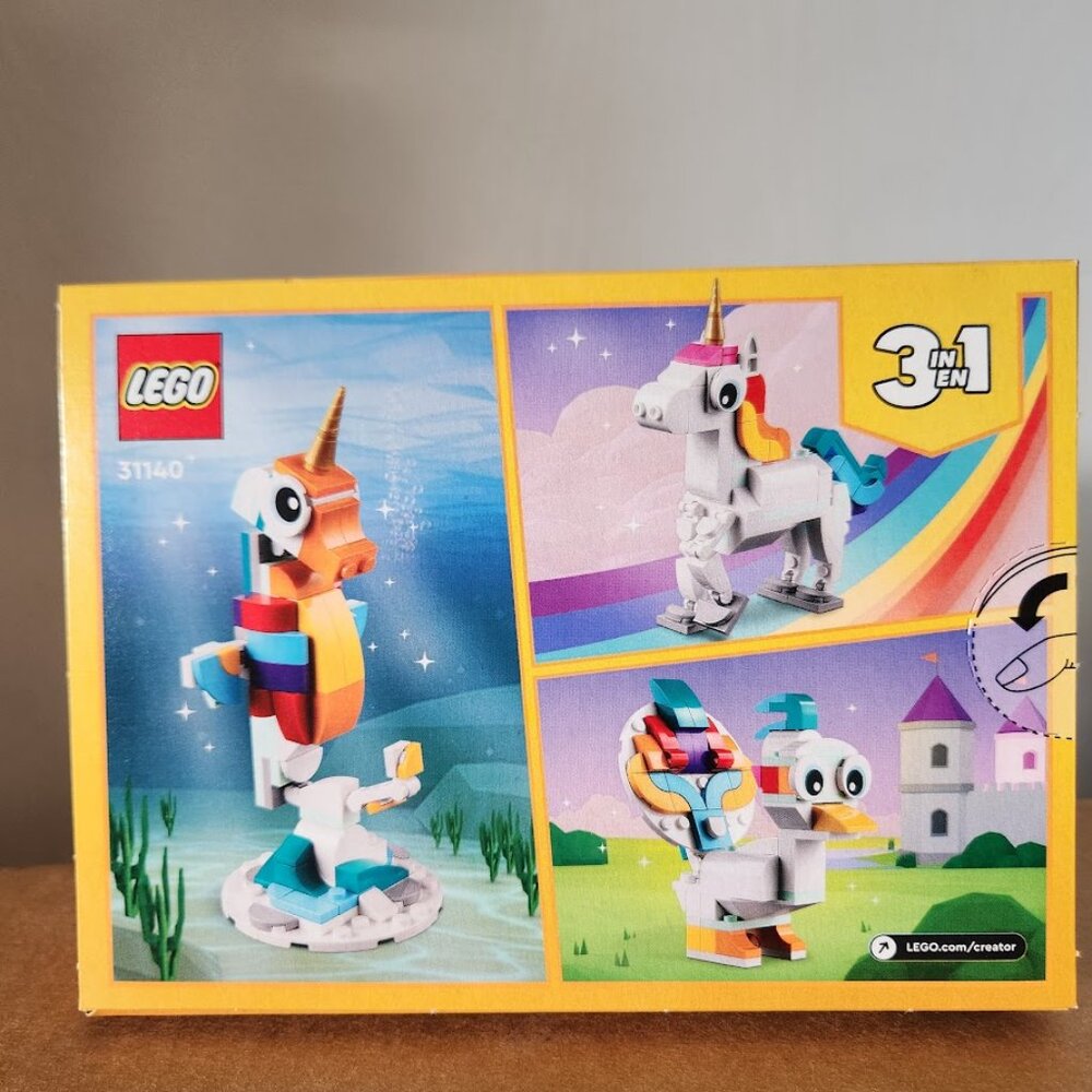 LEGO Creator 3 n1 Magical Unicorn Seahorse Peacock Rainbow 31140 Easter Basket G - Picture 5 of 9